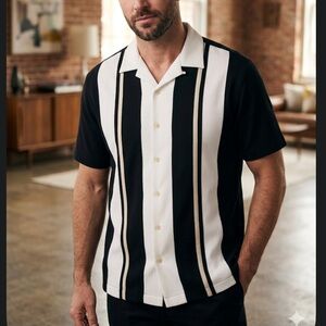 Nat Nast Luxury Originals Mens 100% Silk Shirt large Bowling Retro Rockabilly